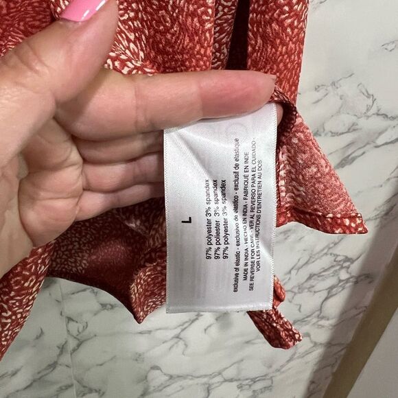 Jessica Simpson Women's Long Sleeve V-Neck Blouse Orange Size L $60 - Picture 4 of 9